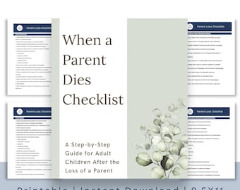 What to Do When a Parent Dies Checklist | After Death Organizer for Adult Children | Printable Guide
