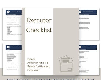 Executor Checklist Printable | Estate & After Death Task Organizer | Step-by-Step Estate Settlement Guide