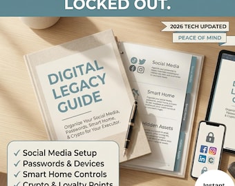 Digital Legacy Executor Guide | Social Media, Passwords, Smart Home (PDF Download)