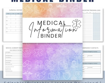 Caregiver Medical Binder Printable | Elderly Care Organizer PDF | Medication & Appointment Tracker for Caregivers