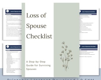 Loss of Spouse Checklist | What to Do After Your Husband or Wife Dies | Printable Survivor Guide