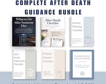 After Death Checklist Bundle | Funeral Planning, Probate & Estate Paperwork Organizer | What To Do When Someone Dies PDF