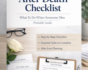 After Death Checklist Printable | What To Do When Someone Dies | Estate Executor Checklist | Loss Planning Guide | Death Paperwork Organizer