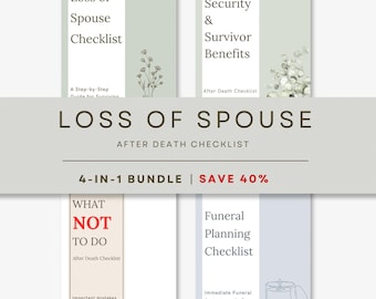 Loss of a Spouse Checklist, What to Do When Someone Dies, Widow Checklist, Post Death Checklist, Executor Funeral Planning Guide