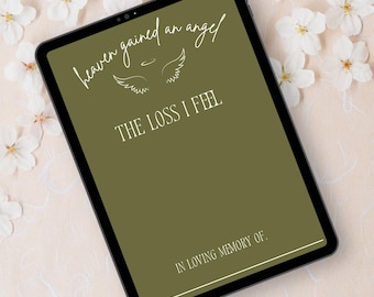 Printable Memory Journal, Memorial Journal Keepsake, Remembrance Journal for Grief & Loss, Personal Healing Journal