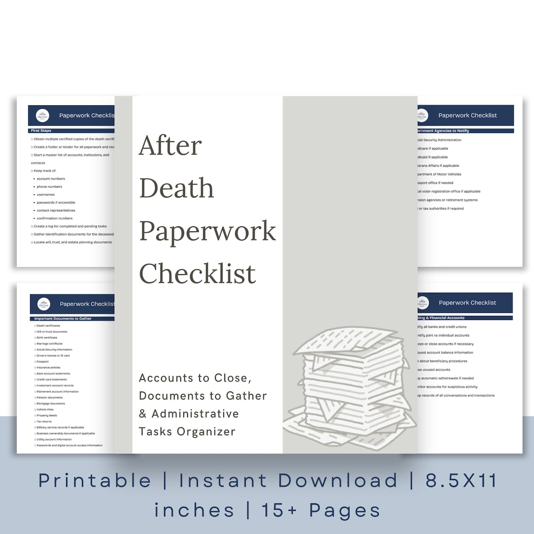 After Death Paperwork Checklist | Accounts to Close After Death