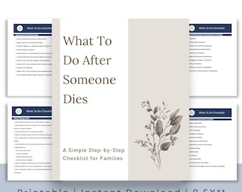 What To Do After Someone Dies | Simple Step-by-Step Death Checklist for Families | Printable Organizer