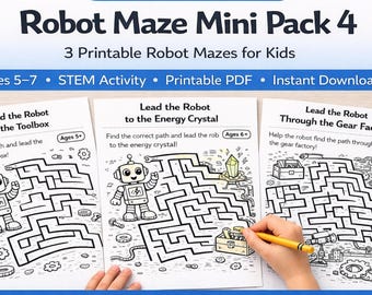 Robot Maze Printable for Kids | Screen-Free STEM Activity | Homeschool Puzzle Ages 5-7