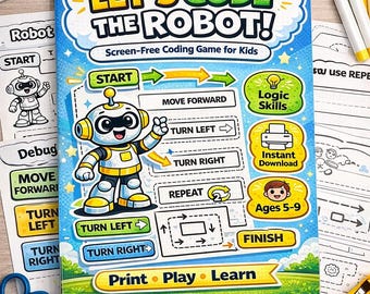 Fun Robot Coding Game | Printable Screen Free Kids Activity