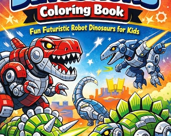 Robo Dinosaurs Starter Edition Coloring Book for Kids Ages 4-8 Printable PDF