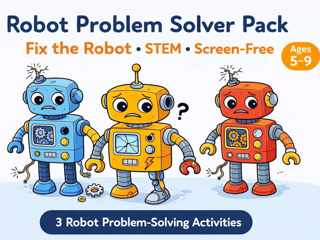 Robot Problem Solver Pack | Fix the Robot STEM Activities | Screen-free ...