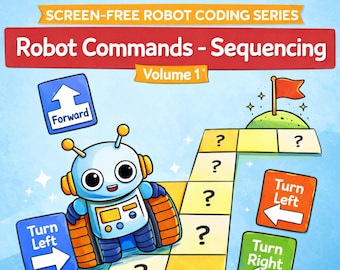 Robot Commands Sequencing | Screen-Free Coding Activity for Kids | Printable PDF