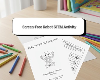 Robot Functions Match | Screen-Free STEM Activity for Kids | Printable PDF