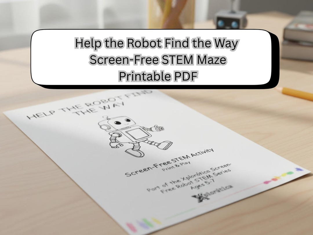 Robot Maze Activity | Screen-free STEM Logic Game for Kids | Printable ...
