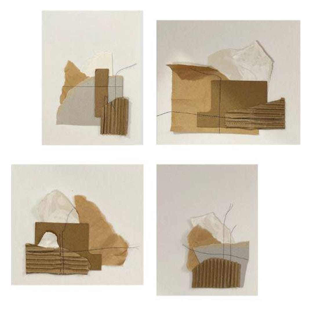 Set of 4 Abstract Collages - Etsy