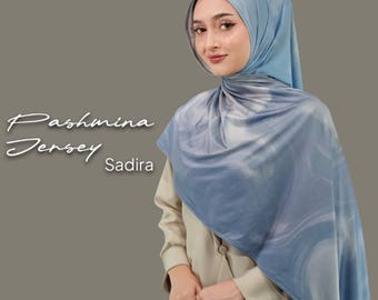 Marble Print Jersey Hijab | Soft Lightweight Pashmina Scarf | Elegant Everyday Headscarf