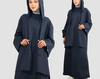 Modest Streetwear Two Piece Set, Loose Top and Long Skirt, Hijab dress