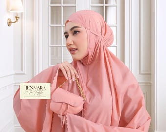 Luxury Travel Size Prayer Set for Women, Parachute Muslim Prayer Dress, Telekung, Mukena