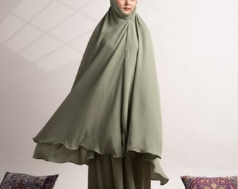 Crinkle Airflow Prayer Set, Lightweight Prayer Dress, Umrah and Haj Outfit