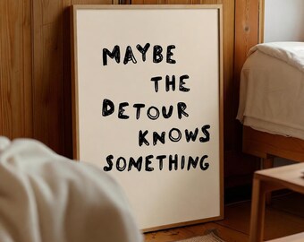 Positieve quote muurdecoratie, minimalistische typografie, handgetekende motiverende poster, beige printbare wanddecoratie