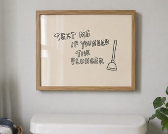 Divertenti decorazioni murali per il bagno, poster umoristico per il bagno, decorazioni per il WC disegnate a mano, arte stravagante per il bagno