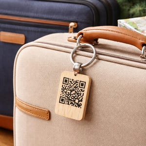 Personalized QR Code Keychain Tag | Emergency Contact ID