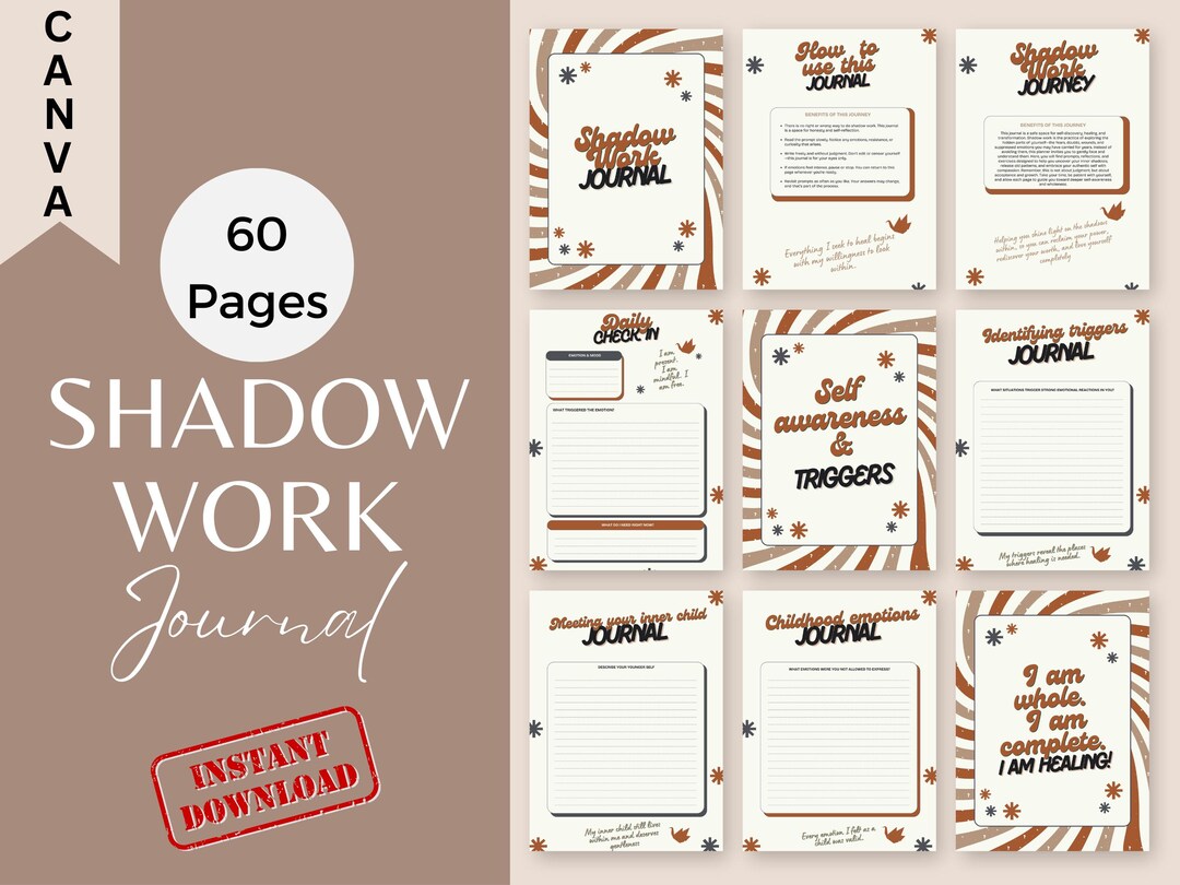 Free Shadow Work Journal.pdf Shadow Work Journal PDF, Self Development, Digital Download, Editable ...