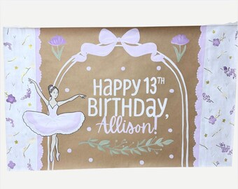 Kundenspezifisches gemaltes Banner, Geburtstagsbanner, erster Geburtstagsbanner, Geburtstagsschild, Partydekor, Eventdekoration, bemaltes Schild, braunes Banner