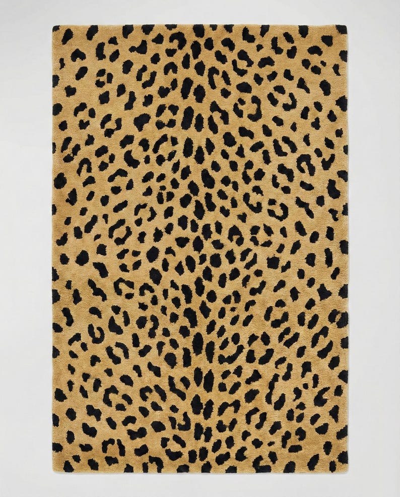 Golden Savanna Cheetah Rug, Modern Hand Tufted Rug, Animal Print ...