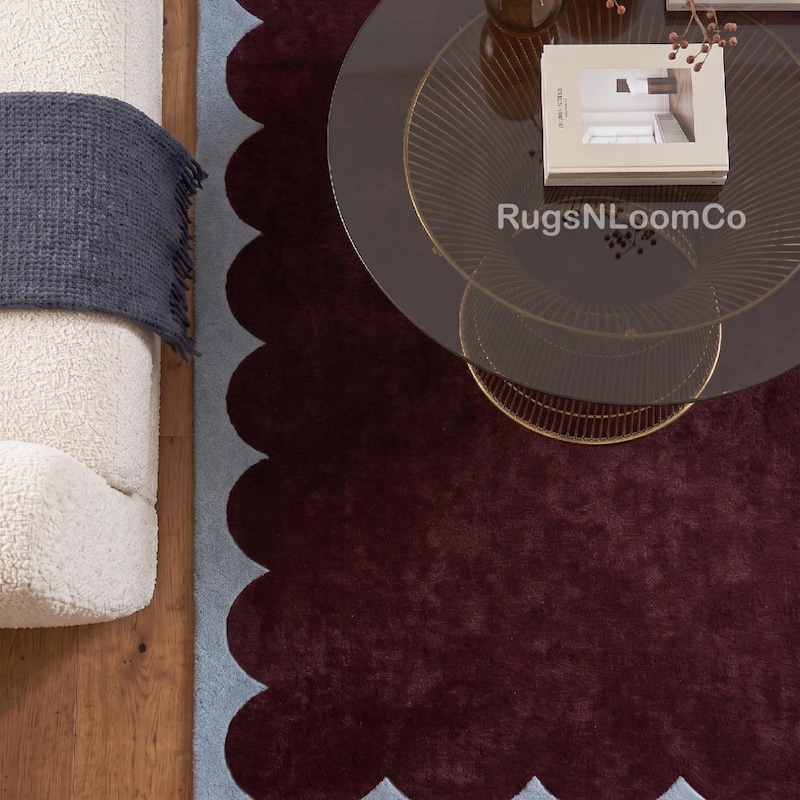 Burgundy Rug Wool 9x12 - Etsy