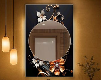 Colorful Geometric Mosaic Wall Mirror, Modern Luxury Decorative Mirror,  for Living Room, Entryway & Bathroom