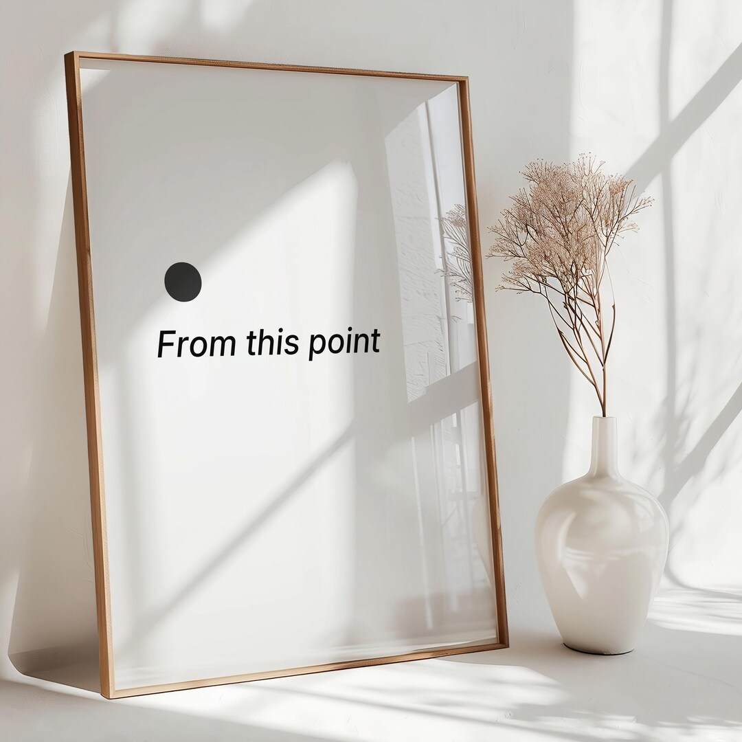 From This Point Minimalist Typography Print - the Point Series (digital ...
