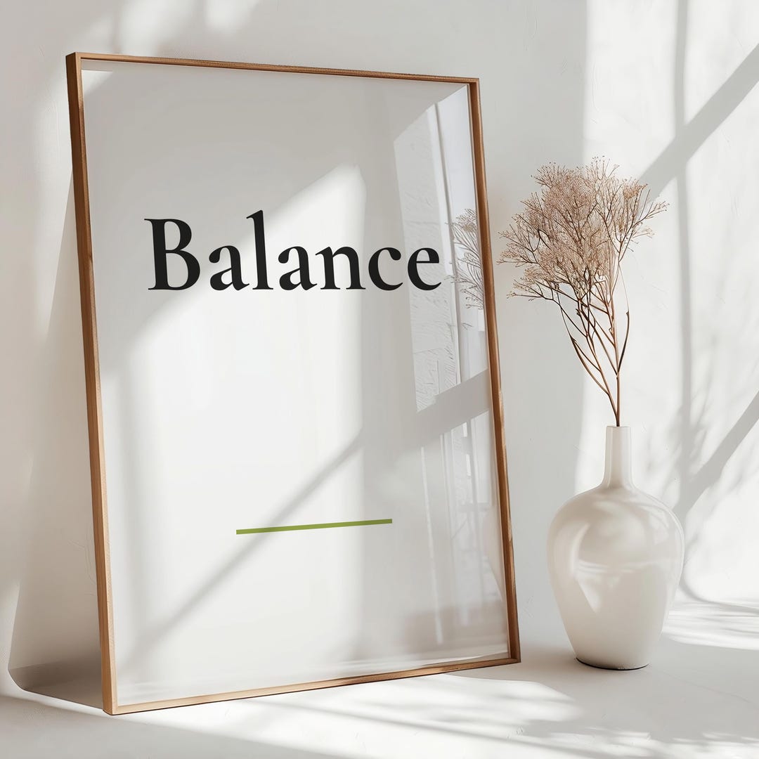 Typography Design Balance Balance Minimalist Typography Print - Still Word Series (digital ...