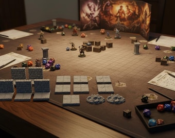 The Caved-In Hall | Dragonlock Dungeon Terrain | 28mm Modular RPG Scenery | Tabletop Rubble Corridor