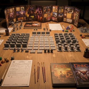 28mm 80+ Piece Modular Dungeon Terrain Starter Set: Tabletop RPG Board and Miniatures