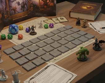 28mm Modular Dungeon Floor Tiles Bulk Pack: 36 Pieces Tabletop RPG Board Scenery
