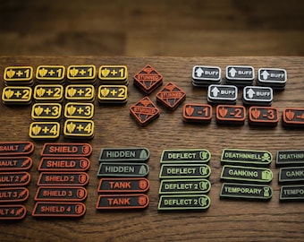 Riftbound TCG Token Set, 48pc Damage Counters & Keyword Markers with Storage Case