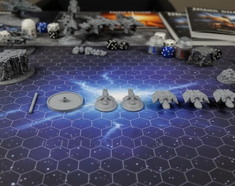 Sci-Fi Destroyer Squadron | 28mm Wolfpack Fleet for Starfinder Battlefront | Spaceship Miniatures & Tabletop Terrain