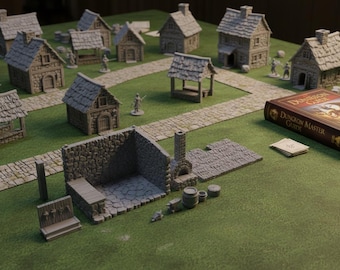 Medieval Village Blacksmith Shop | Removable Roof Terrain with Forge Interior | RPG Scenery
