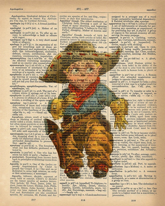 Vintage Dictionary Page Art