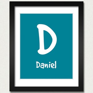 Personalized Name Poster - Alphabet Nursery Print - Choose Font & Color - Childrens Room / Baby Gift Boy / Girl - Pink Green Blue Red More