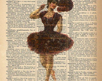 Dictionary Art Print - Vintage Ballerina Dancer - Upcycled Vintage Dictionary Page Poster Print - Size 8x10