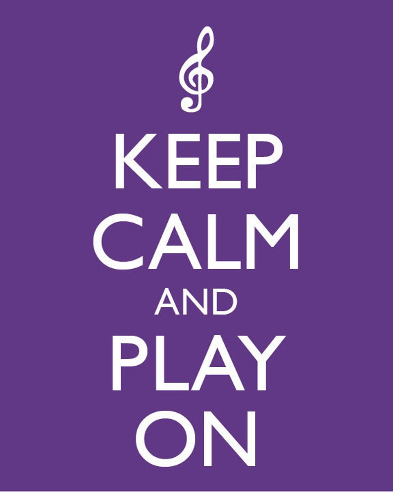 Keep Calm and Play On Music Poster Keep Calm and Carry On Musician Poster Multiple COLORS 13x19 Art Print image 3