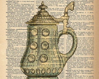 Dictionary Art Print - Beer Stein - Upcycled Vintage Dictionary Page Poster Print - Size 8x10