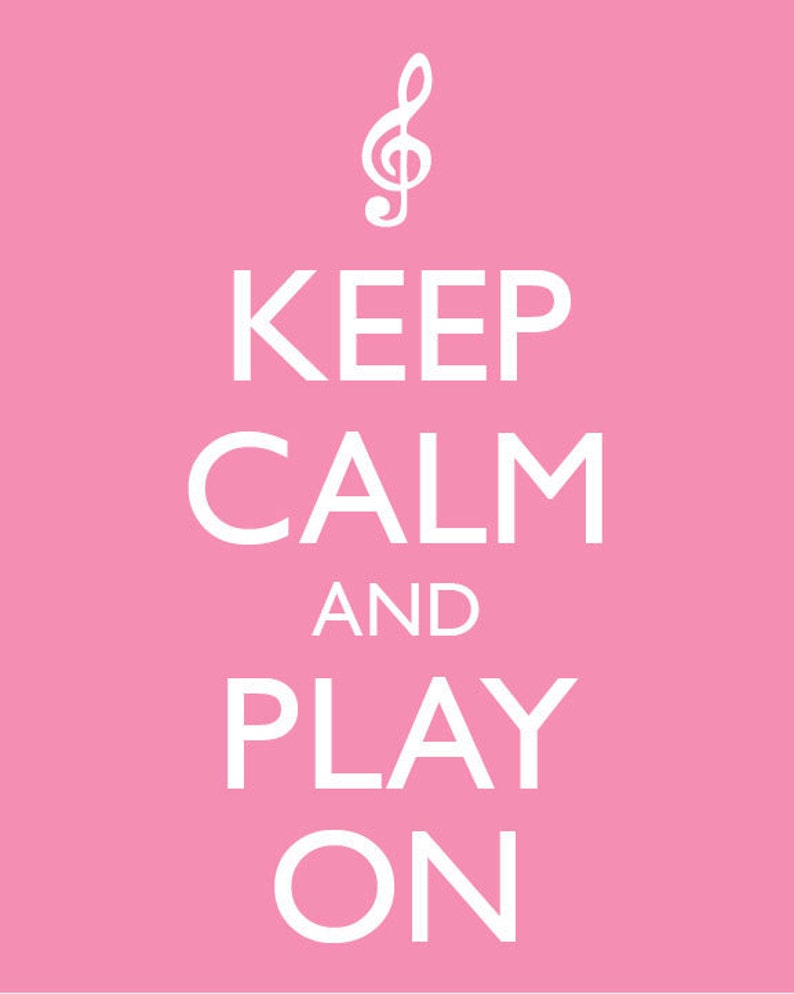 Keep Calm and Play On Music Poster Keep Calm and Carry On Musician Poster Multiple COLORS 13x19 Art Print image 2