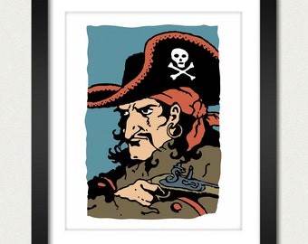 Pirate Poster / Pirate Print / Arrr Pirate - 8x10 Art Print