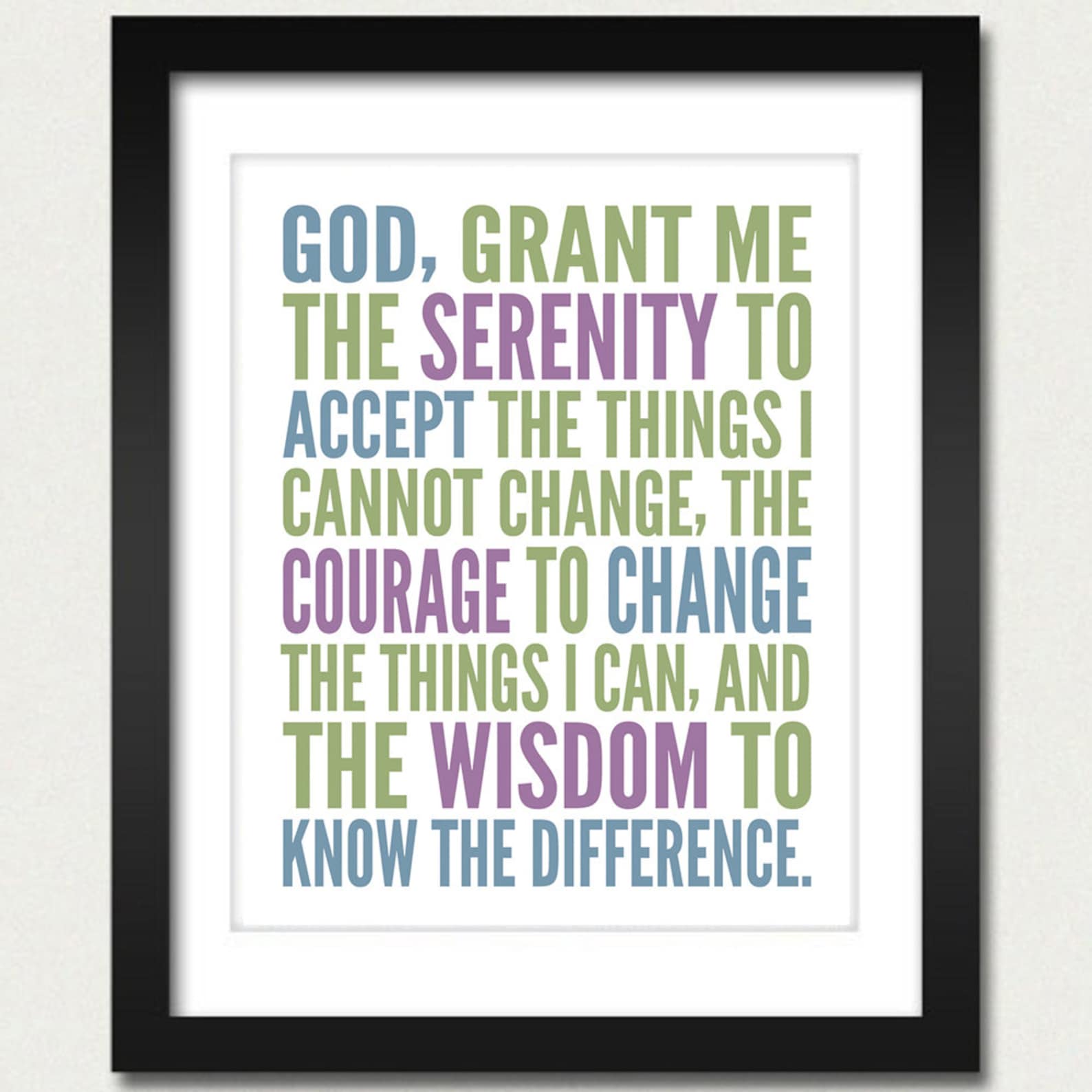 serenity prayer 8x10 or 13x19 print god grant me the etsy