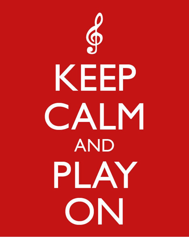 Keep Calm and Play On Music Poster Keep Calm and Carry On Musician Poster Multiple COLORS 13x19 Art Print image 4