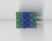 Grano de cristal tejida cuentas 6mm/o-2mm/i Capri.blue-azulverde..................... 06 x 08............ (6-8-337)