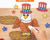 Build a Bald Eagle Craft Kit – Printable Patriotic Bird Activity for Kids – Cut, Color & Assemble DIY Eagle Project